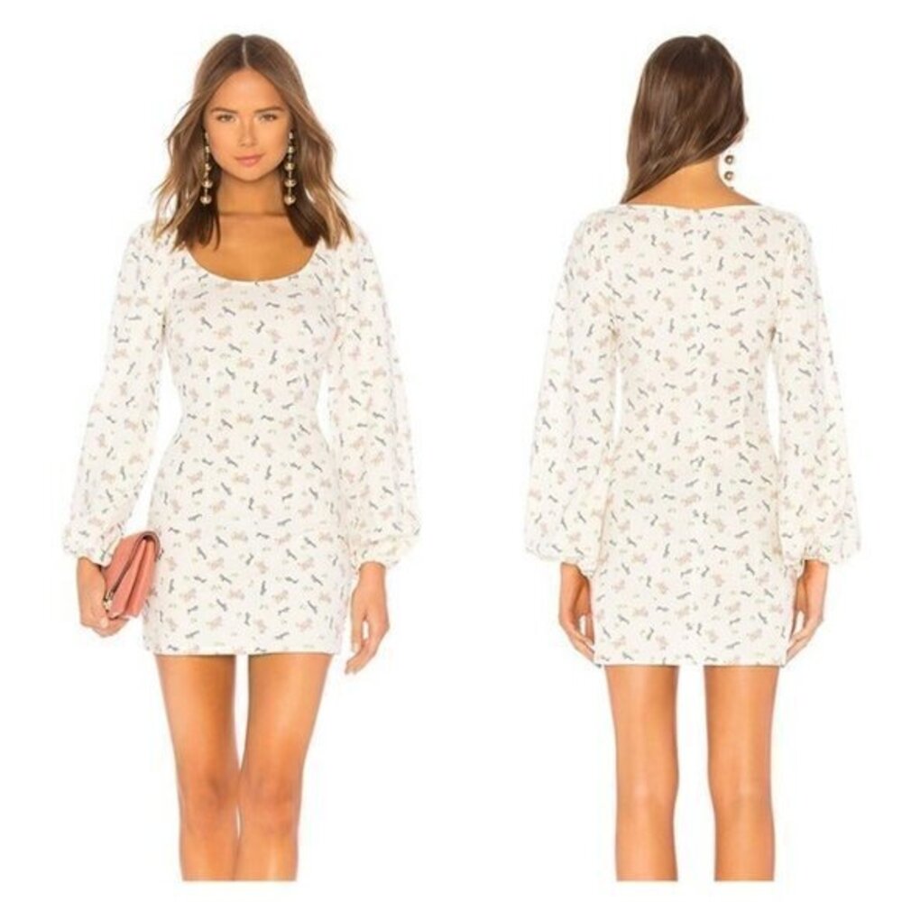 LPA Puff Sleeve Mini Dress - Send Nudes Floral
